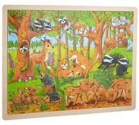 Goki 57734 Puzzle Bébés Animaux dans La Forêt 48 Pieces, Multicolore
