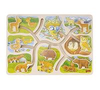Goki bois puzzle coulissant qui appartient à qui 30 cm 8 pièces Multicolor G