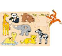 goki 57906 Puzzle à assembler Enfants animaux, multicolore