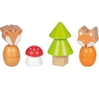 goki 58336 - Blocs à vis « Amis de la forêt » 14 pièces - Jouet de motricité en Bois avec Motifs d'animaux