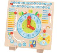 goki 58398 - Horloge annuelle - en Bois - pour Enfants - Apprendre de manière ludique Le Calendrier, la Saison, la météo et l'heure