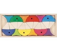 goki Jeu de construction Evolution 58472 – 6 poissons en bois d'érable couleurs vives