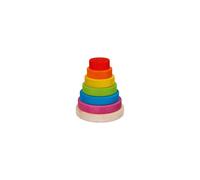 goki 58473 Tour à empiler Ø 11 cm, H= 13 cm, bois, 7 pièces, multicolore