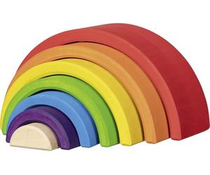 goki 58479 - Briques de Construction - Petit Arc-en-Ciel - en Bois d'érable de qualité supérieure Evolution - 7 pièces - Couleurs Vives à Base d'eau - Fabriqué en UE