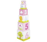 goki 58481 Cubes à empiler, Afrique H= 57,5 cm, carton rigide, 6 cubes, multicolore (1 jeu)