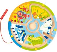 goki 58716 Labyrinthe magnétique "Apprendre à compter au zoo" Ø 23 cm, bois, multicolore