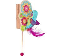 goki 60649 - Heurtoir de porte colibri Tiki - Goki66 Heurtoir de porte en bois avec cordon de tirage, sonnette de porte et sonnette de porte marchandises hier, accessoire de chambre d'enfant
