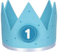 Goki - 60680 - Couronne d'anniversaire en feutrine bleue à personnaliser