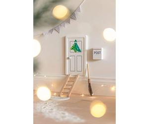 goki 60686 - Lot de 5 portes de lutin - Tradition scandinave à l'avent - Décoration de Noël pour salon - Éveille l'imagination et favorise la créativité des enfants à partir de 3 ans - En bois - Blanc