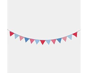 goki - 60768 - Guirlande de fanions Bleue et Rouge, 13 fanions