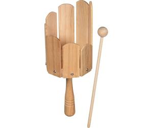 goki 61840 - Tambour mélangeur en Bois avec maillet - Instrument de Rythme pour Enfants à partir de 3 Ans - Jouet Musical avec Sons clairs - 24,5 cm