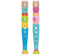 goki 61846 - Lot de 4 flûtes à bec - 2 x rose, 2 x bleu - Pour enfants à partir de 5 ans - Design rétro - Longueur : 20 cm