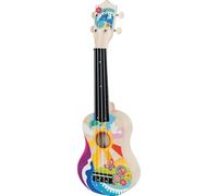 goki 61847 Ukulélé Flower Power - Ukulélé en Bois pour Enfant - 53 cm - 4 Cordes - Style rétro des années 60 - avec médiator et Cordes de Rechange - Instrument d'apprentissage coloré idéal pour Les