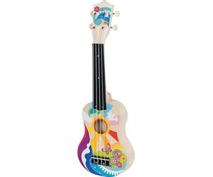 goki 61847 Ukulélé Flower Power - Ukulélé en Bois pour Enfant - 53 cm - 4 Cordes - Style rétro des années 60 - avec médiator et Cordes de Rechange - Instrument d'apprentissage coloré idéal pour Les