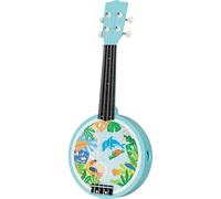 goki 61870 - Banjo en bois et plastique - Instrument de musique avec motifs d'animaux - Favorise l'intérêt musical et la motricité des enfants - Avec médiator et cordes de rechange - À partir de 5 ans