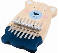 goki 61872 Kalimba avec motif ours pour enfants, piano à pouce, bois et métal, 8 sons, jouet musical pour stimuler le talent musical, ours, 19 cm x 12 cm, à partir de 5 ans