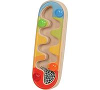 Goki 61880 Mini bâton de Pluie 4 x 1,6 x 12 cm, Bois, Boules en Acier, Multicolore