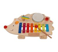 goki 61883 Station musicale hérisson avec cahier de musique 45 x 26,5 x 6 cm, bois et métal, multicolore