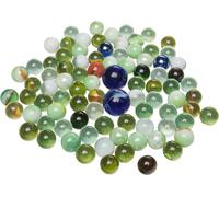 Goki 63926 - Billes en verre, 88 pièces dans un filet, mélange de couleurs et de tailles
