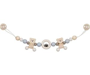 goki 65202 - Chaîne de Poussette Ours avec Clips - en Bois de qualité supérieure dans Un Joli Design d'ours - Fabriqué à la Main en Allemagne