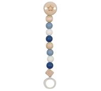 GOKI Attache-sucette en bois étoile bleu avec billes en silicone