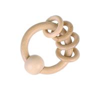 Gollnest & Kiesel Hochet en bois avec 4 anneaux beige cire d'abeille TU