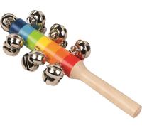 Goki Baguette à grelots avec 13 grelots Instrument de musique arc-en-ciel pour enfants 61913 Jouet en bois NOUVEAU