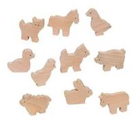 Goki Blank Animaux De Ferme De Bois 10 Pieces Ivoire G