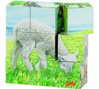 Goki Bloc de bois Puzzle Animaux De Ferme Vert G