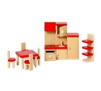 Goki Bois De Cuisine 9pcs maison de poupée Ivoire G