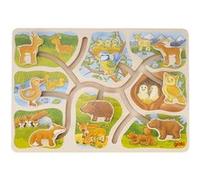 Goki bois puzzle coulissant qui appartient à qui 30 cm 8 pièces Multicolor G