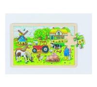 Goki Puzzle en bois à encastrement Ferme des meuniers 57891 24 pièces mixte