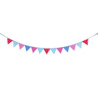 Goki Chaîne de fanions bleu-rouge Longueur 2,2 mètres Décoration d'anniversaire 60768 NOUVEAU