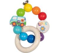 goki Hochet « Rainbow Van » - 65359 - Jouet pour bébé en bois rétro de qualité supérieure - Fabriqué en Allemagne