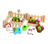 Goki Accessoire pour poupée 51729 Petit jardin en bois pour maisons de poupées bleu