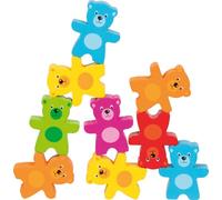 Jeu d'adresse - Goki - Oursons colorés - 18 pièces - Motricité fine - 2 ans et plus