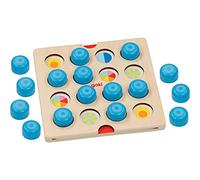 Goki Jeu mémo Animaux et Symboles 15x15cm Bois 20 pièces avec 6 terrains de Jeu 56787