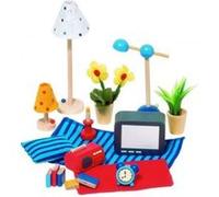 Goki Living Dollhouse Bois ET Chambre Accessoires Multicolore G