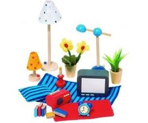 Goki Living Dollhouse Bois ET Chambre Accessoires Multicolore G
