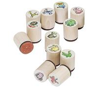 Goki Lot de 12 timbres auto-encreurs animaux sauvages différents - Stickers - Stamp set - Stamps - Enfant
