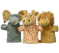 Goki Lot de 3 marionnettes Peluches à Main Animaux Sauvages