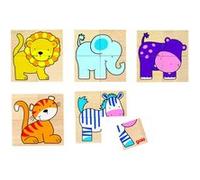 Goki mémoire et puzzle : Jeu en 20 parties d'animaux sauvages Ivoire G