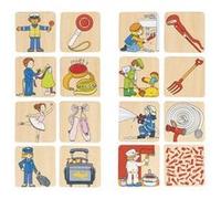 Goki mémoire Professions junior 5 x 5 cm bois 16 pièces Multicolore G
