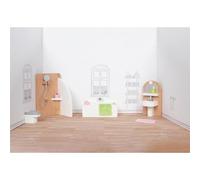 Goki Meubles pour poupée – Salle de bain avec baignoire 51492, multicolore, 11,2x6,2x6 cm