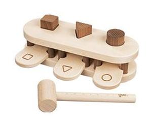 Goki pouf junior 21 x 12 x 7 cm bois naturel/brun 4-pièces Marron G