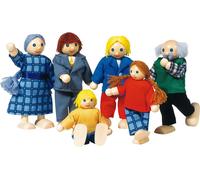 goki Poupées à plier Famille 6T bois/tissu 12cm