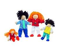 Goki Poupées Bois cintrage Famille 9-11cm Multicolore G