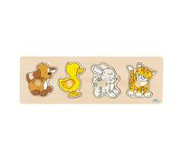 goki Puzzle à encastrements 6T chien/canard/chat/lapin 30x10cm