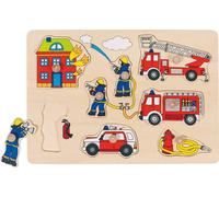 goki Puzzle à encastrements 8T pompiers bois 30x21cm