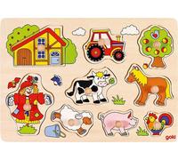 goki Puzzle à encastrements 9T ferme/bourse en bois 30x21cm